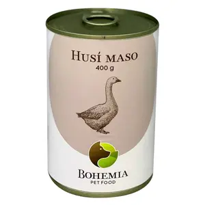 BOHEMIA PET FOOD Konzerva husí maso ve vlastní šťávě pro psy 400 g