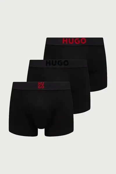 HUGO  boxerky pánské bavlněné s elastanem TRUNK TR GIFT VELVE 3-pack