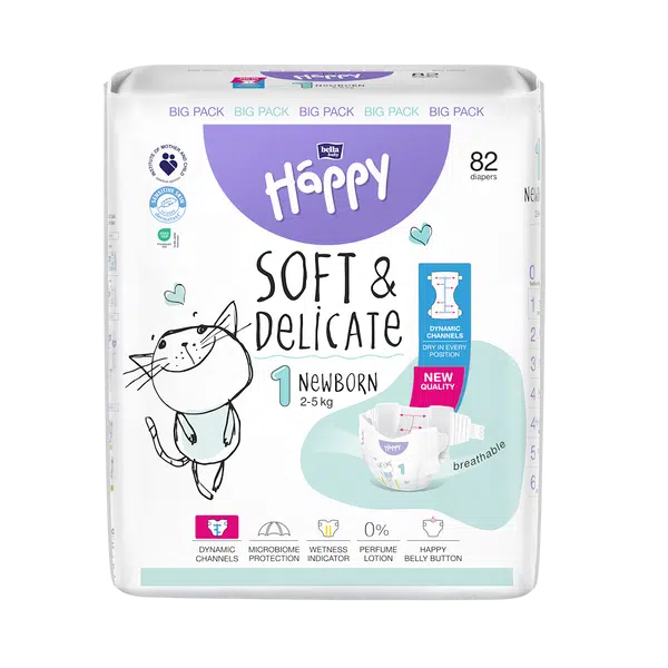 BELLA HAPPY Baby new born 2 - 5 kg 82 kusů