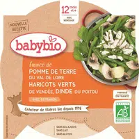 BABYBIO Denní menu Brambory a fazolkami a krůtími plátky 230 g