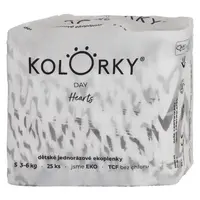 ﻿KOLORKY DAY Jednorázové EKO plenky srdce S (3-6 kg) 25 kusů