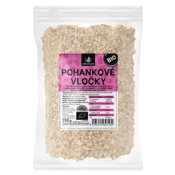 ALLNATURE Pohankové vločky BIO 250 g