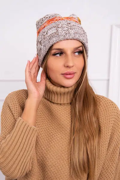 marka niezdefiniowana Čapica s fleece Pola K267 mocca + horčica