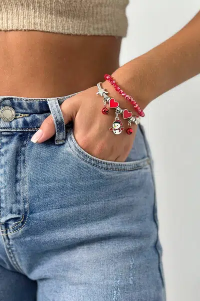 Christmas bracelet Snowman scarf