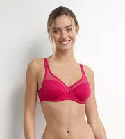 DIM GENEROUS COTTON BIO BRA - Dámska podprsenka z bio bavlny - červená