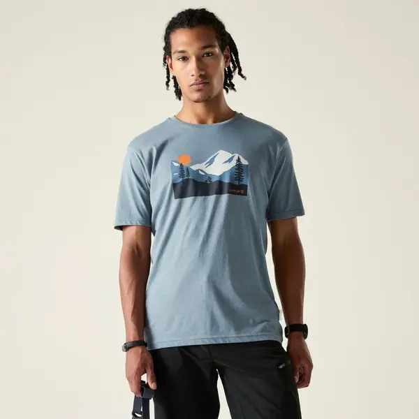 Pánské bavlněné tričko dare2b movement iii světle modrá m