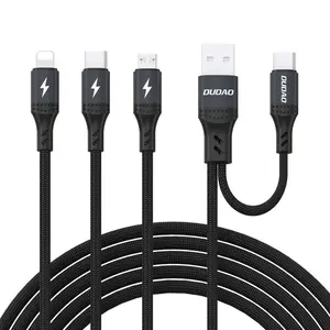 Dudao L3W kabel USB-A / USB-C - Lightning / USB-C / Micro USB, 66W, černý