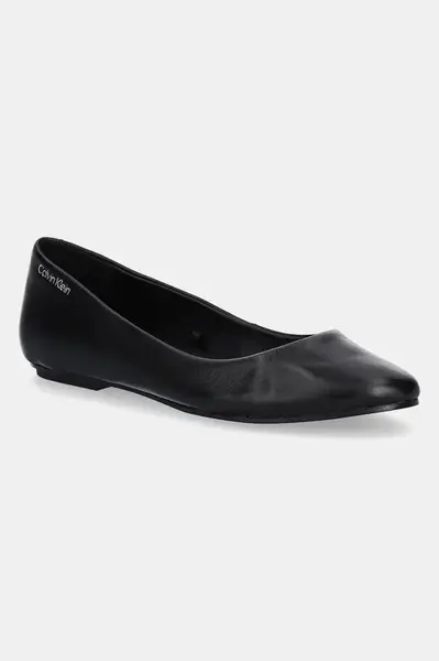 Kožené baleríny Calvin Klein FLAT MARY JANE - LTH