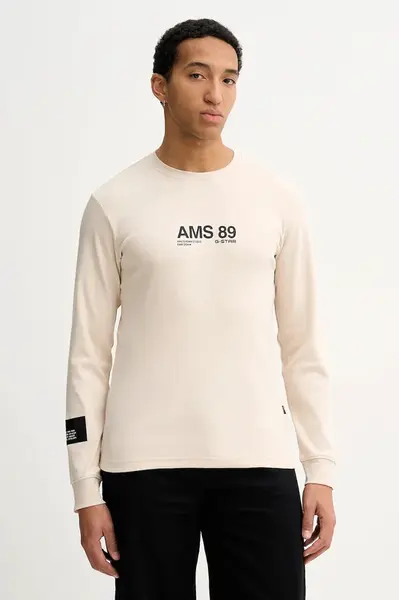 Bavlněné tričko s dlouhým rukávem G-Star Ams 89