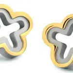 Boccia Titanium Titanové bicolor náušnice čtyřlístky 05016-02