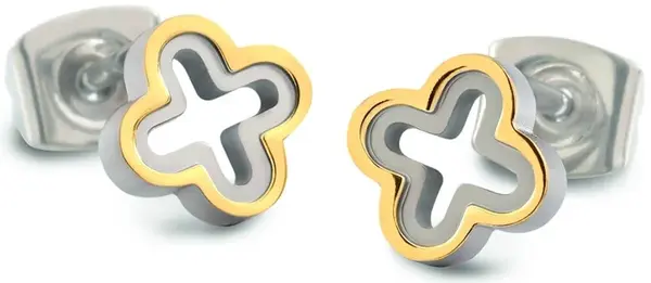 Boccia Titanium Titanové bicolor náušnice čtyřlístky 05016-02