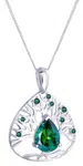 Preciosa Stříbrný náhrdelník se zirkony Green Tree of Life 5220 66 (řetízek, přívěsek)