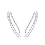 Beneto Podélné stříbrné náušnice se zirkony AGUV1851