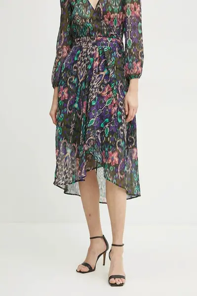 Sukně Morgan JARY.F fialová barva, midi, áčková, JARY.F