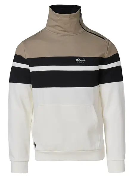 KOROSHI Sveter  sivobéžová / čierna / šedobiela