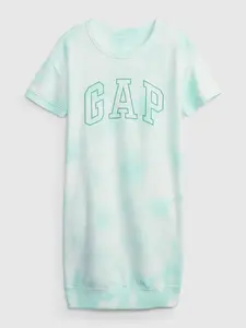 Dětské šaty french terry logo GAP - Holky