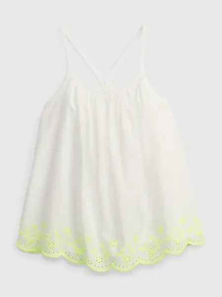 GAP Dětský plátěný top s madeirou - Holky