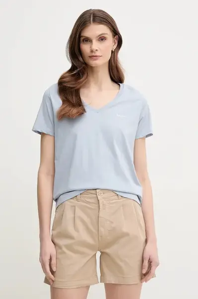 Pepe Jeans Bavlněné tričko Pepe Jeans MACY V-NECK