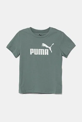 Dětské bavlněné tričko Puma ESS No. 1 Logo Tee zelená barva, s potiskem, 684930
