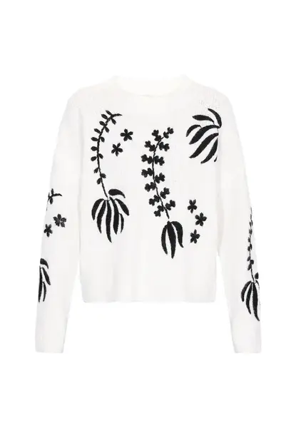 IZIA Oversize sveter  čierna / biela