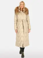 PERSO Woman's Women's real down coat with natural fur, color