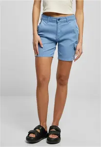 Women's high-waisted cargo shorts horizontblue