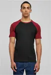 Raglan contrasting t-shirt blk/burgundy
