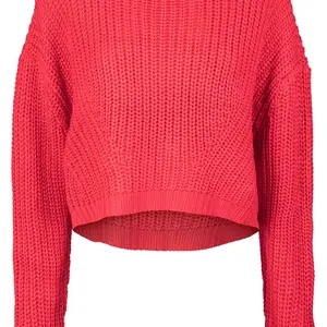 Women's wide oversize sweater in fiery red color