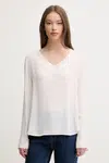 Halenka Sisley dámská, béžová barva, hladká, 5IDTLQ08F