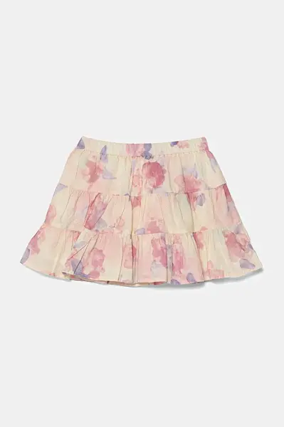 Dětská bavlněná sukně United Colors of Benetton růžová barva, mini, 4HYUG0015