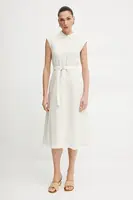 Lněné šaty Marella Emme by Marella béžová barva, midi, 2515221262200