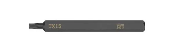 Bit TORX, úderový (rázový), délka 70 mm, 1/4", různé velikosti - Wera Velikost: TX 15