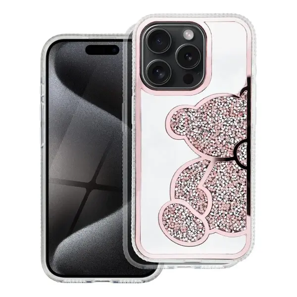 Zadní kryt TEDDY BEAR Case pro Apple iPhone 16, růžová
