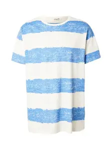 INDICODE JEANS Tričko 'Paint'  azúrová / biela