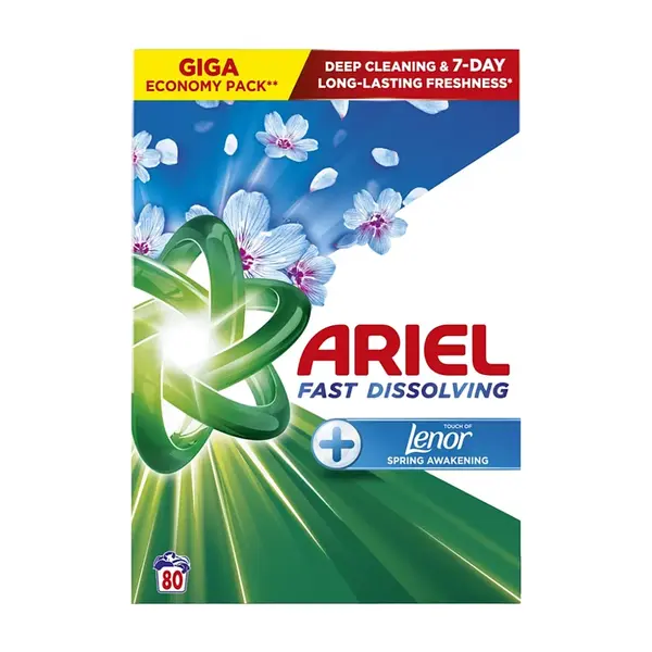 ARIEL Spring Awakening Prací prášek 80 praní 4,4 kg, poškozený obal