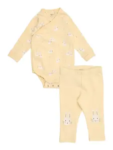 Lindex Set  svetložltá / sivá / biela