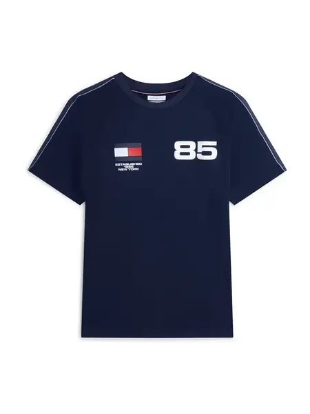 TOMMY HILFIGER Tričko 'COUNTRIES'  námornícka modrá / biela