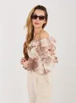 Béžová elegantná blúzka s odkrytými ramenami