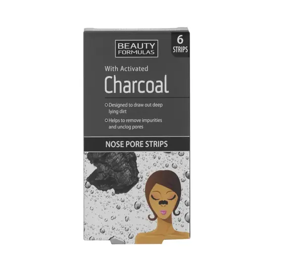 Beauty Formulas Čisticí pásky na nos s aktivním uhlím 6 ks