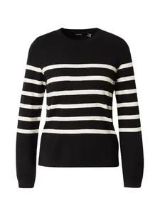 VERO MODA Sveter 'Saba'  čierna / biela