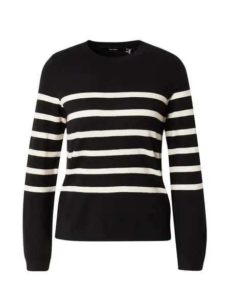 VERO MODA Sveter 'Saba'  čierna / biela