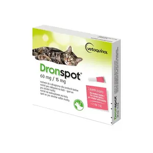 Dronspot 60 mg/15 mg pro střední kočky spot-on 2x0,7 ml