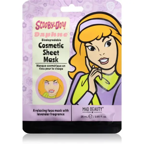 Mad Beauty Scooby Doo Daphne plátenná maska s revitalizačným účinkom 25 ml