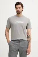 Bavlněné tričko Calvin Klein pánské, šedá barva, s potiskem, LV04RC852G