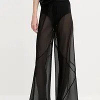 Kalhoty Rick Owens Lilies dámské, černá barva, high waist, LI01E4334OT