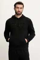 Mikina EA7 Emporio Armani pánská, černá barva, s kapucí, hladká, AF10432.7M000152