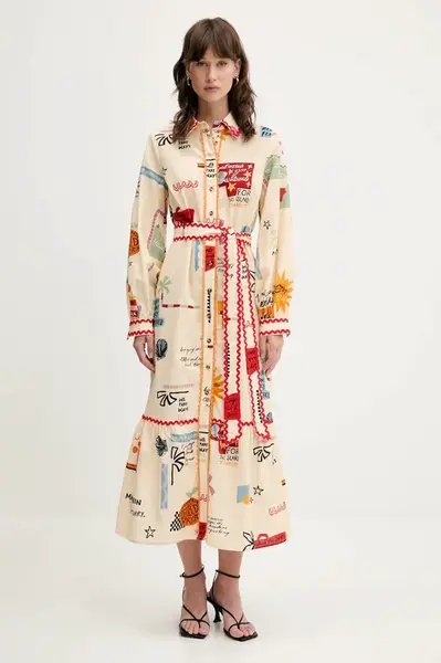 Šaty s příměsí lnu Never Fully Dressed