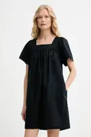 Šaty s příměsí lnu Levi's AMBRE BABYDOLL DRESS černá barva, mini, 001HT