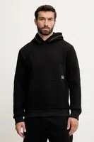 Mikina EA7 Emporio Armani pánská, černá barva, s kapucí, s aplikací, AF13538.7M000141