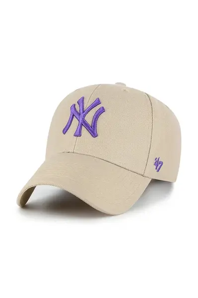 Kšiltovka 47 brand MLB New York Yankees béžová barva, s aplikací, B-MVPSP17WBP-KHP